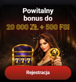 Powitalny bonus do 20 000 zł + 500 FS